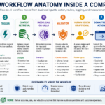 Diagram showing the anatomy of an AI workflow inside a business system