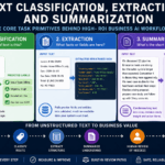 text classification, extraction, and summarization workflow for business AI systems