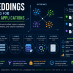 AI embeddings workflow showing business documents converted into vectors for semantic search and retrieval